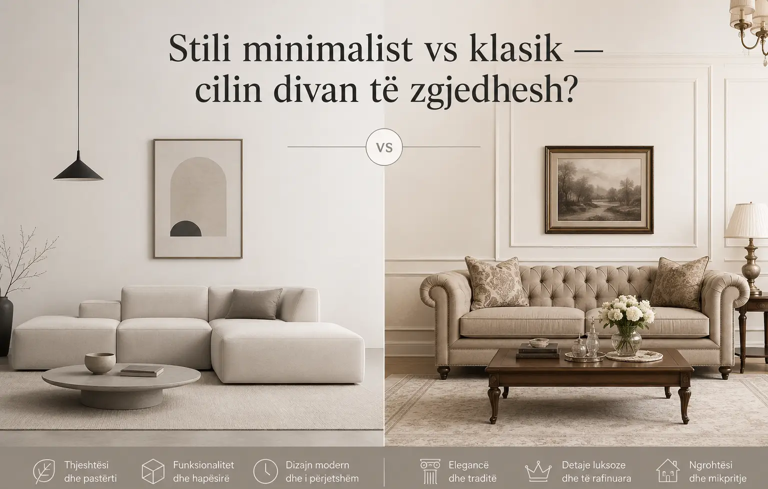 stil minimalist vs divan klasik